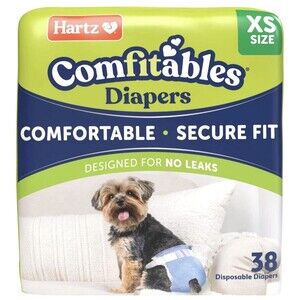 Hartz Comfitables XS Disposable Dog Diapers 32ct Absorbent Leakproof Easy-On